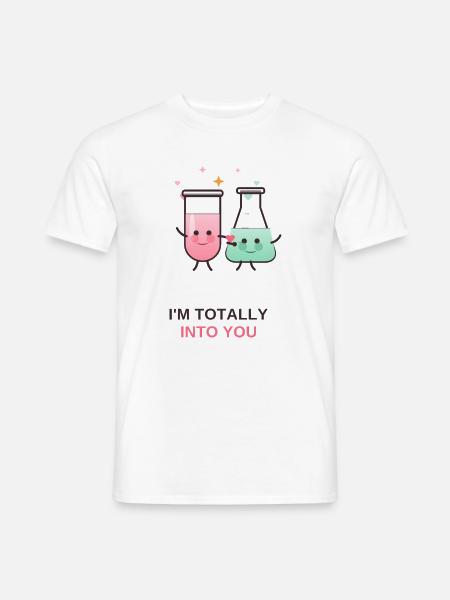Liebeschemie: Küsse der Becher - Männer T-Shirt - Weiß