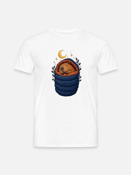 Capybara Hiking - Männer T-Shirt - Weiß