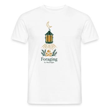 Pilze Sammeln Mondlicht Cottagecore Wald T-Shirt - Männer T-Shirt - Weiß - Vorne - AI Model Male 178 dark (178cm)