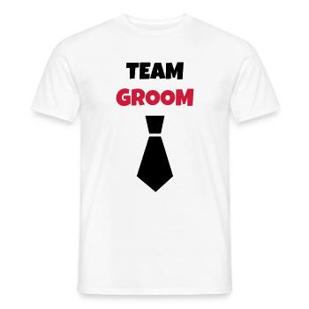 Marriage Wedding Bride Groom Hochzeit Mariage Love - Men's T-Shirt - white - Front - AI Model Male 178 dark (178cm)
