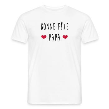Papa Fête des Pères Naissance Bébé Anniversaire - T-shirt homme - blanc - Devant - AI Model Male 178 dark (178cm)