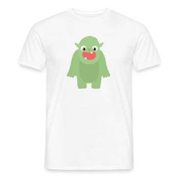 Sweet green monster cheerful - Men's T-Shirt - white - Front - AI Model Male 178 dark (178cm)