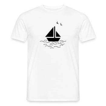 Sailboat - Men's T-Shirt - white - Front - AI Model Male 178 dark (178cm)