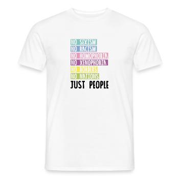 Gegen Rassismus, gegen Sexismus und Homophobie - Männer T-Shirt - Weiß - Vorne - AI Model Male 178 dark (178cm)