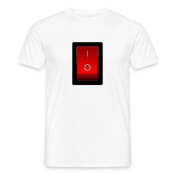 on off switch, on off switch - Men's T-Shirt - white - Front - AI Model Male 178 dark (178cm)