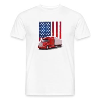 Vintage amerikanische Flagge LKW - Männer T-Shirt - Weiß - Vorne - AI Model Male 178 dark (178cm)