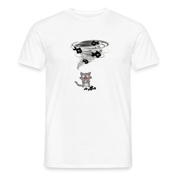 Tornado takes cat fish - Men's T-Shirt - white - Front - AI Model Male 178 dark (178cm)