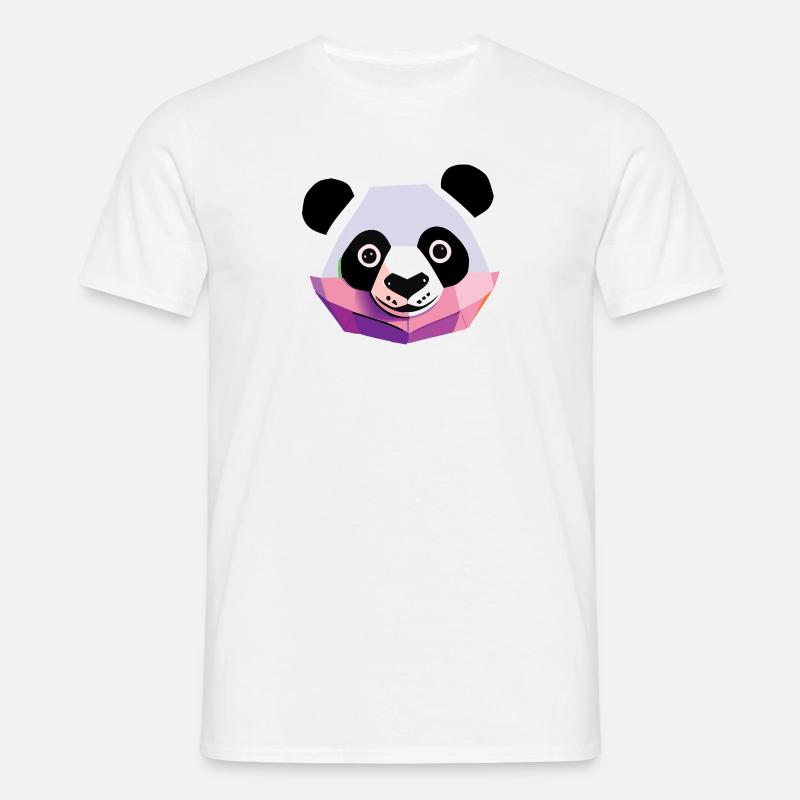 Panda Low Poly - Männer T-Shirt - Weiß