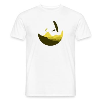 Montagnes en cercle Parapente jaune - T-shirt homme - blanc - Devant - AI Model Male 178 dark (178cm)
