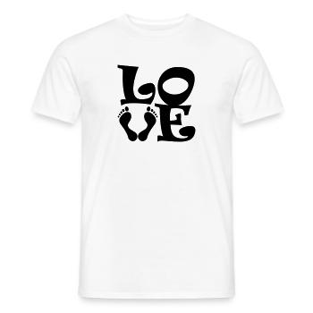 Barefoot Love Trekking Hiking Design Color Selectable - Men's T-Shirt - white - Front - AI Model Male 178 dark (178cm)