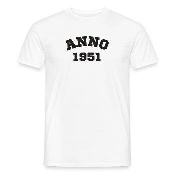 Anno 1951 Birthday Year of birth - Men's T-Shirt - white - Front - AI Model Male 178 dark (178cm)