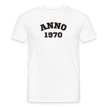 Anno 1970 Birthday Year of birth - Men's T-Shirt - white - Front - AI Model Male 178 dark (178cm)