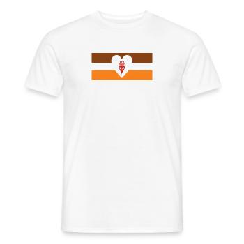 70s Disco Alien Party with heart - Men's T-Shirt - white - Front - AI Model Male 178 dark (178cm)