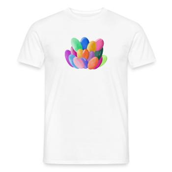 Lotus ballons - T-shirt homme - blanc - Devant - AI Model Male 178 dark (178cm)
