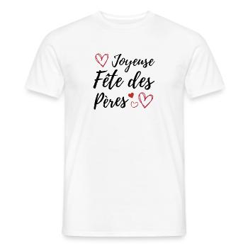 Joyeuse fête des pères - T-shirt homme - blanc - Devant - AI Model Male 178 dark (178cm)