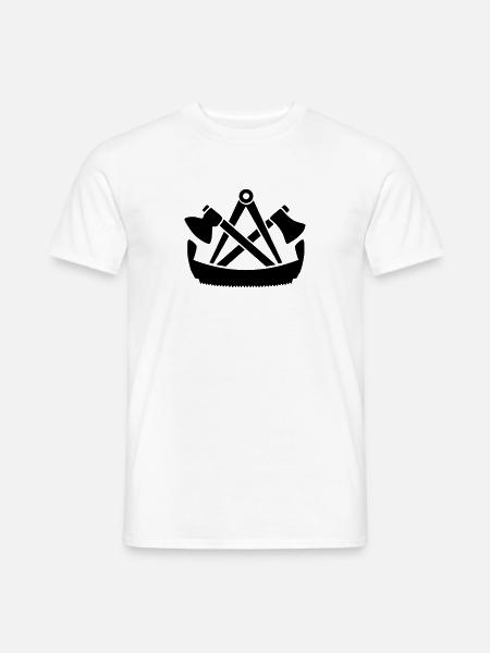 Zimmermann Zeichen Symbol Wappen Zunftwappen - Männer T-Shirt - Weiß