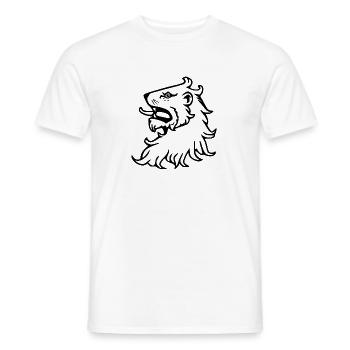 Héraldique tête de lion écusson animal - T-shirt homme - blanc - Devant - AI Model Male 178 dark (178cm)