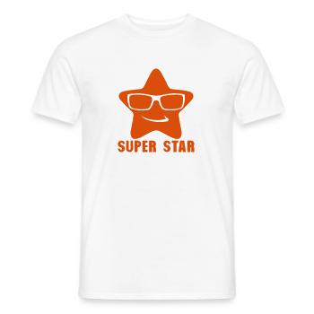 Add text star super 0 - Men's T-Shirt - white - Front - AI Model Male 178 dark (178cm)
