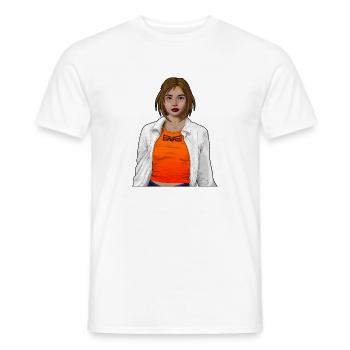 Pretty woman with shirt without frame - Men's T-Shirt - white - Front - AI Model Male 178 dark (178cm)