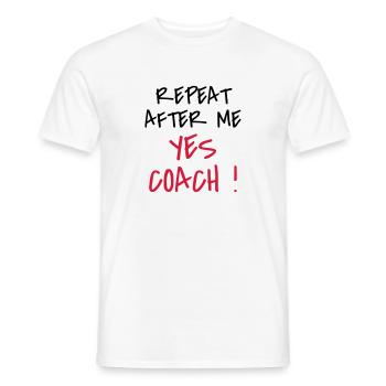 Coach / Coaching / Trainer / Sport - Männer T-Shirt - Weiß - Vorne - AI Model Male 178 dark (178cm)