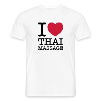 I (Heart) Thai Massage - T-shirt homme - blanc - Devant - AI Model Male 178 dark (178cm)