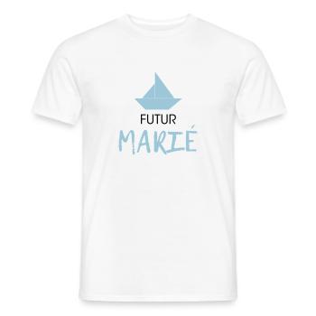 futur marié - T-shirt homme - blanc - Devant - AI Model Male 178 dark (178cm)
