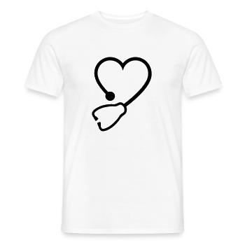 Stethoskop - Männer T-Shirt - Weiß - Vorne - AI Model Male 178 dark (178cm)