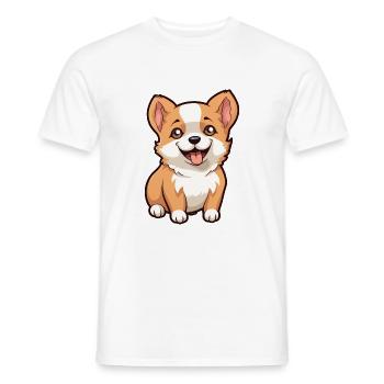 Cute little dog - Men's T-Shirt - white - Front - AI Model Male 178 dark (178cm)