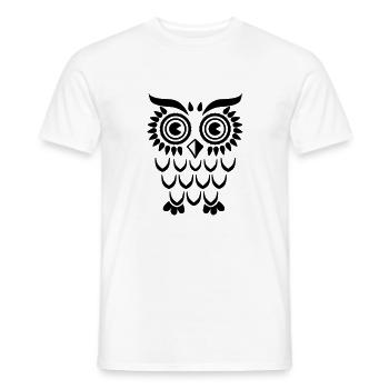 Owl Eule - T-shirt homme - blanc - Devant - AI Model Male 178 dark (178cm)