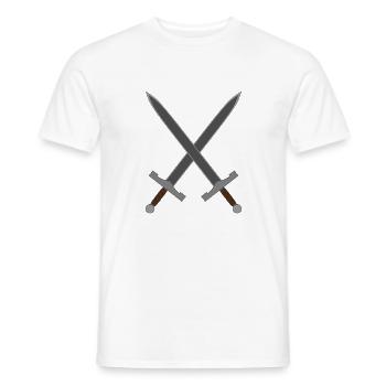 gekreuzte Schwerter - Männer T-Shirt - Weiß - Vorne - AI Model Male 178 dark (178cm)