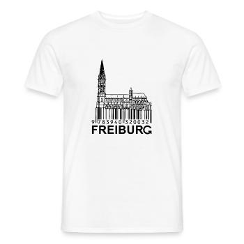Freiburg im Breisgau Freiburger Münster CityShirt - Männer T-Shirt - Weiß - Vorne - AI Model Male 178 dark (178cm)