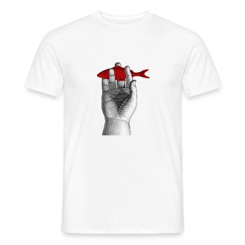 fish out of water - Men's T-Shirt - white - Front - AI Model Male 178 dark (178cm)