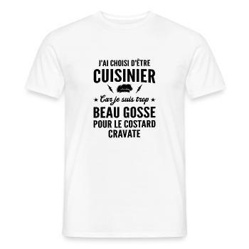 cuisinier et beau gosse / humour cuisinier - T-shirt homme - blanc - Devant - AI Model Male 178 dark (178cm)
