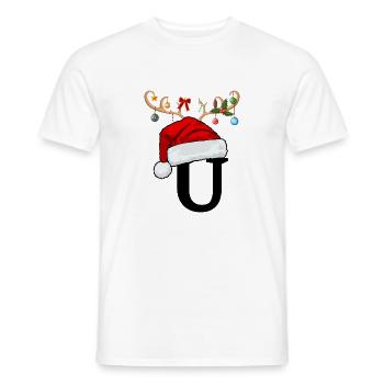 Brief U Weihnachtsmütze - Männer T-Shirt - Weiß - Vorne - AI Model Male 178 dark (178cm)