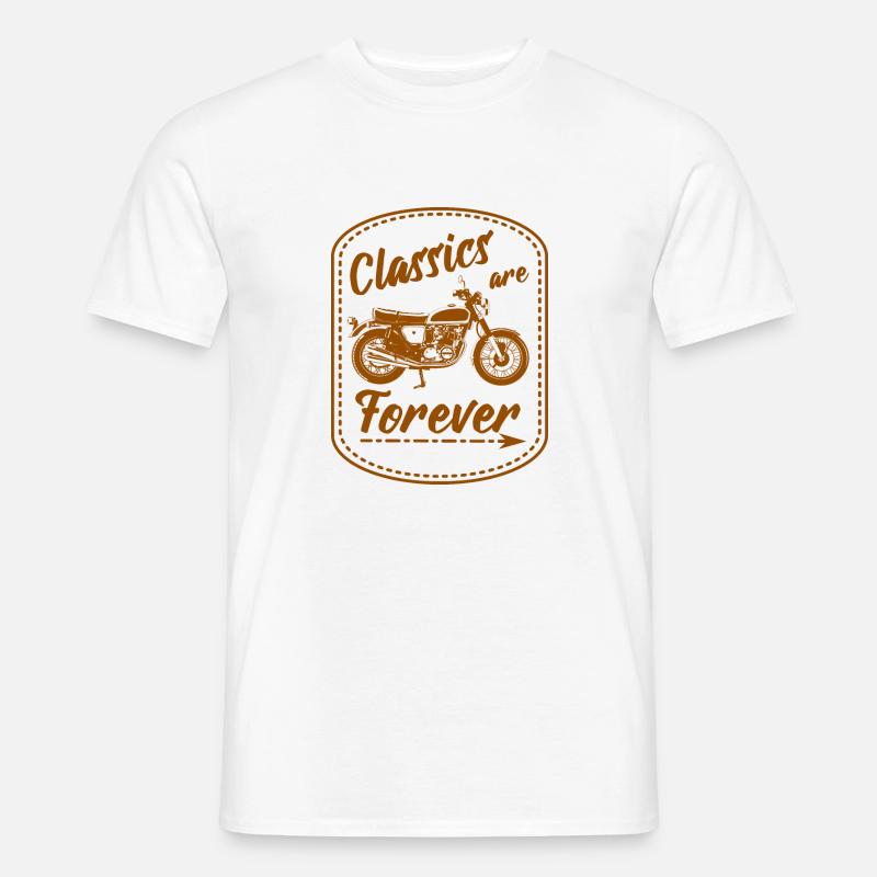 CLASSICS ARE FOREVER - Oldtimer Motorrad - Männer T-Shirt - Weiß