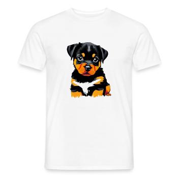 Chiens Rottweiler Chiot Chien Chiot Chien Chiot - T-shirt homme - blanc - Devant - AI Model Male 178 dark (178cm)