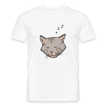 Graue schläfrige Katze - Männer T-Shirt - Weiß - Vorne - AI Model Male 178 dark (178cm)
