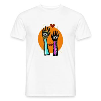 Auge Nase Mund - Männer T-Shirt - Weiß - Vorne - AI Model Male 178 dark (178cm)