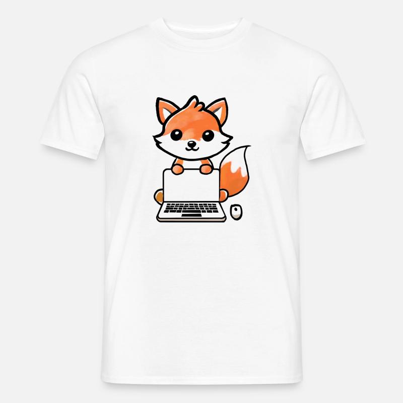 Tech Fox - Männer T-Shirt - Weiß