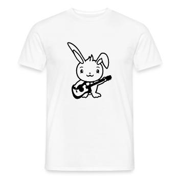 Rabbit Bunny joue Guitare mignonne Musique Guitariste - T-shirt homme - blanc - Devant - AI Model Male 178 dark (178cm)