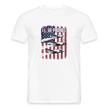 vintage Classic P 51 Flight - Men's T-Shirt - white - Front - AI Model Male 178 dark (178cm)