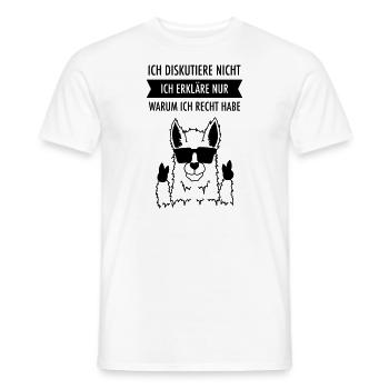 Ich Diskutiere Nicht - Lama Alpaka Schlauberger - Männer T-Shirt - Weiß - Vorne - AI Model Male 178 dark (178cm)