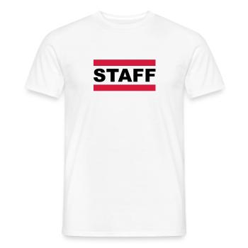 staff - Men's T-Shirt - white - Front - AI Model Male 178 dark (178cm)