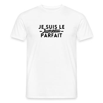 Je suis le jumeau parfait - T-shirt homme - blanc - Devant - AI Model Male 178 dark (178cm)