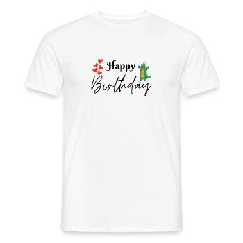 Bon anniversaire - T-shirt homme - blanc - Devant - AI Model Male 178 dark (178cm)