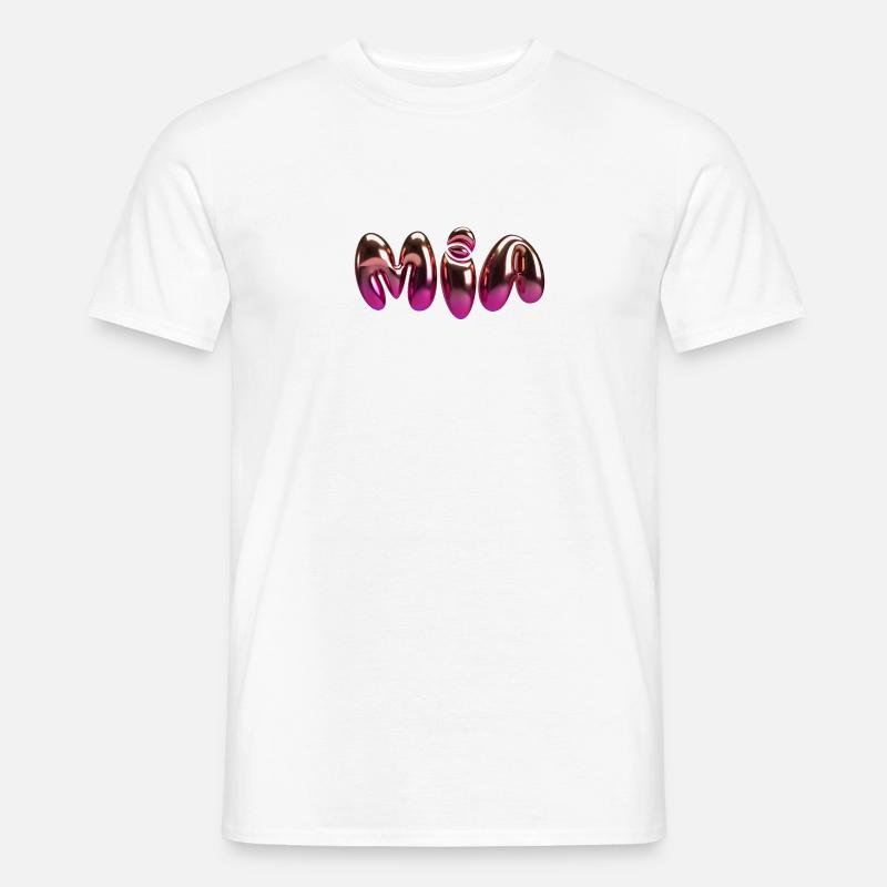 mia,ballon,metallic,3d,ballon,3d schrift,metallic - Männer T-Shirt - Weiß