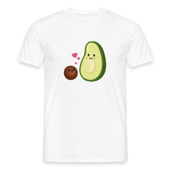 Amoureuse d’avocat avec base - cœur - Valentin - T-shirt homme - blanc - Devant - AI Model Male 178 dark (178cm)