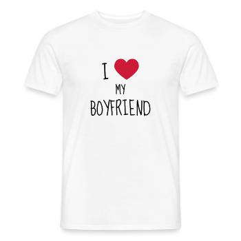 Love Girlfriend Boyfriend Liebe Amour Wedding - Men's T-Shirt - white - Front - AI Model Male 178 dark (178cm)