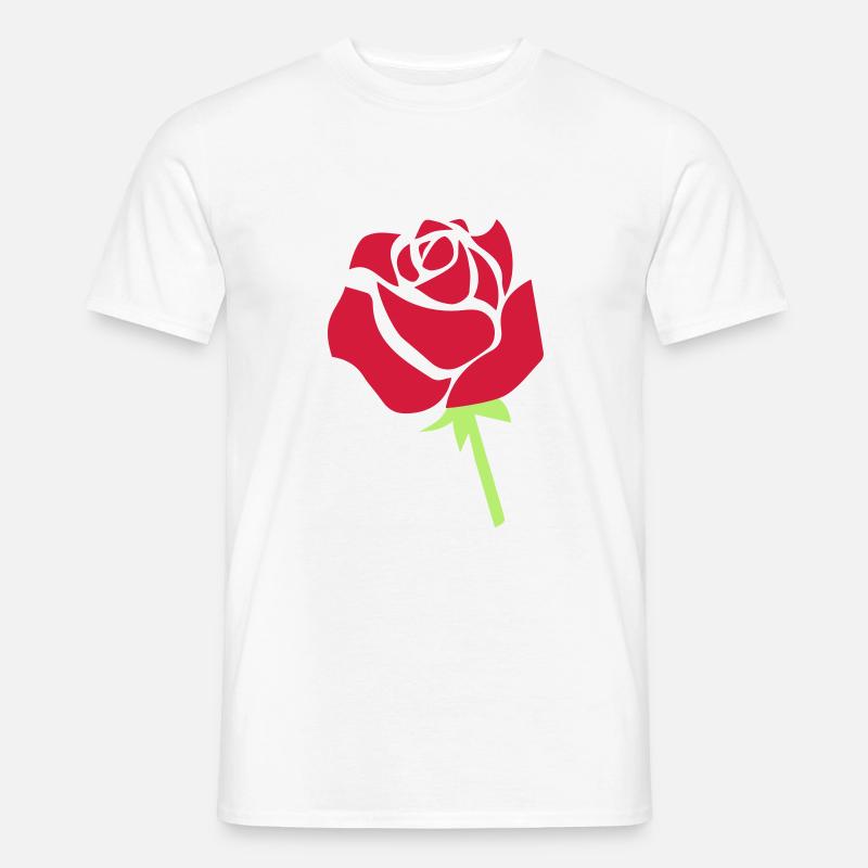 Rose - Männer T-Shirt - Weiß