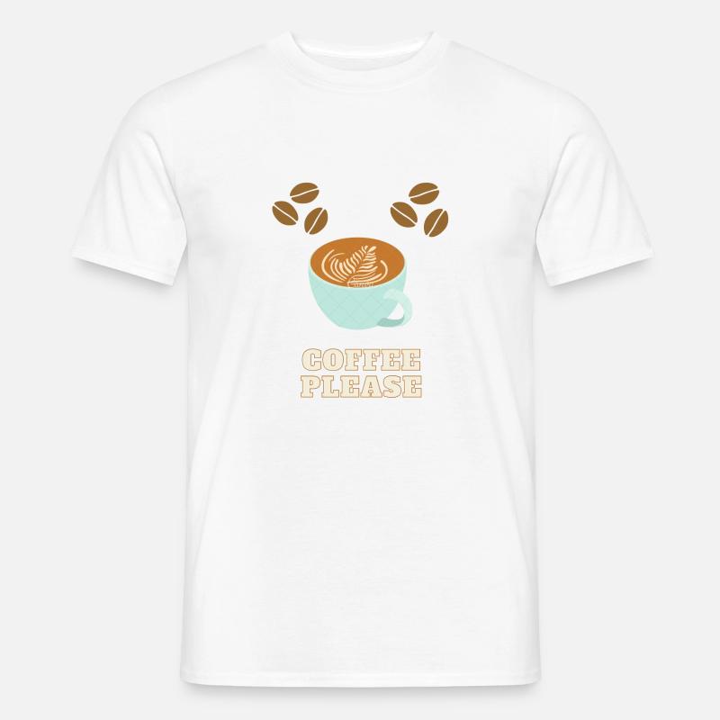 Coffee Please - Männer T-Shirt - Weiß